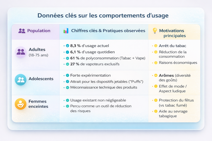 Anses : Données clé vapotage tabac